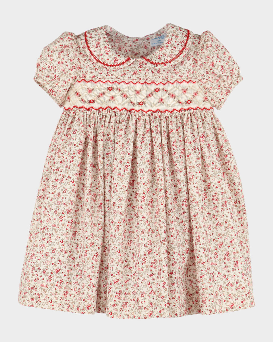 Girl's Mulberry Smocked Cotton Dress, Size 12M-